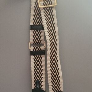 Marc Jacobs Black and Cream Chevron Belt